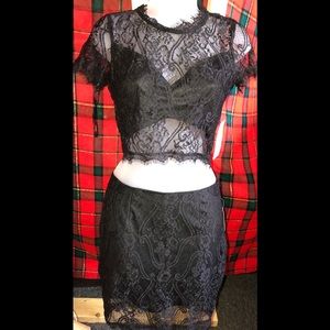 2 piece lace skirt set